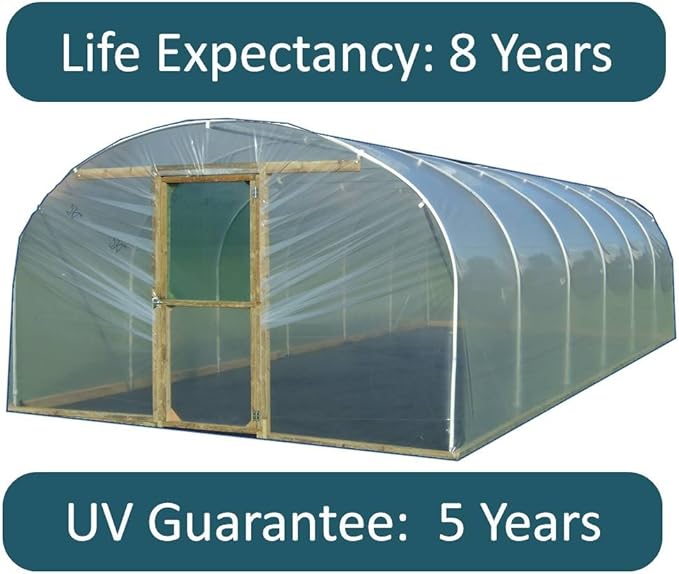 Polytunnel Polythene Cover ¦ 800g ¦ Clear Plastic Sheeting ¦ Thermal ¦ 7.5m Wide Amazon.co.uk