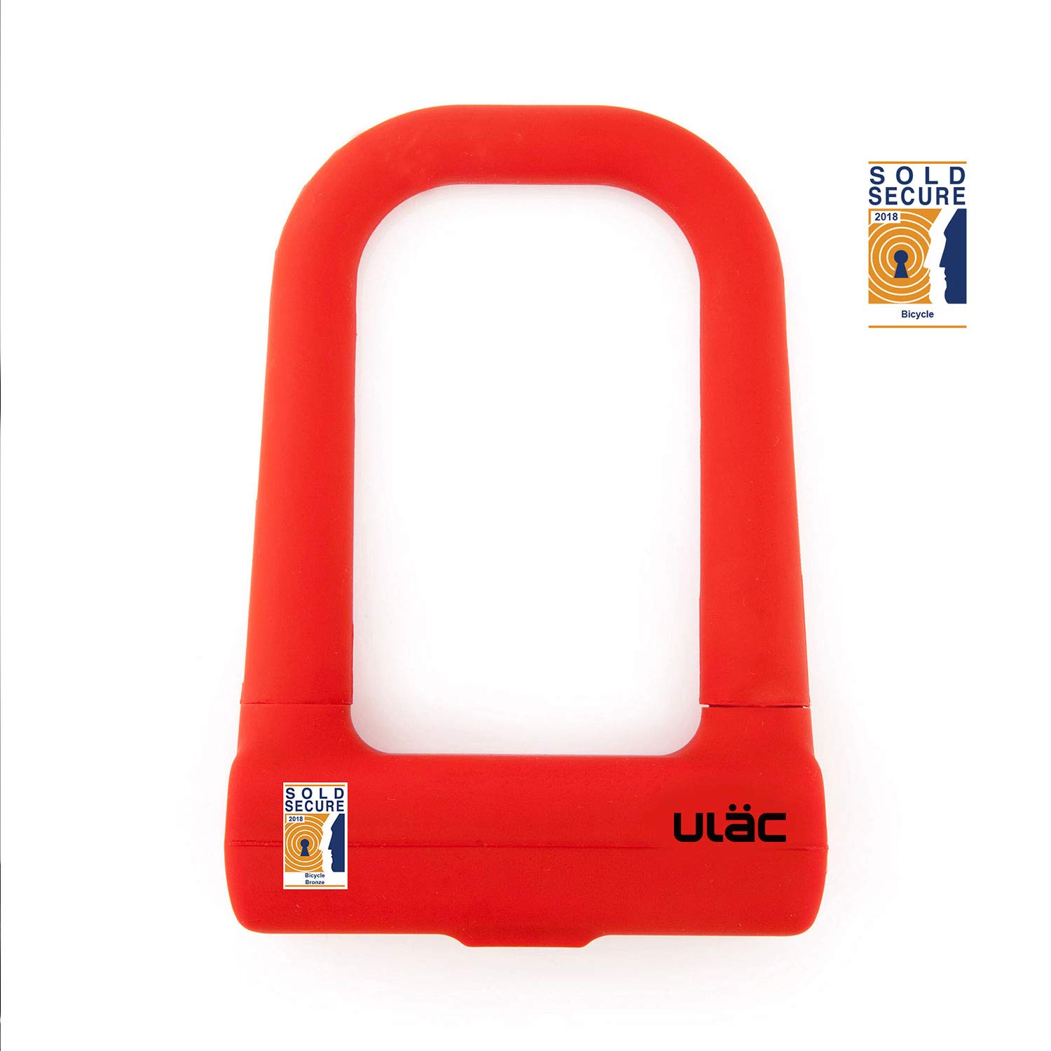 ULAC Stockholm Heavy Duty Anti-Theft Steel U-Lock, Sold Secure UK Bronze accredited (Red)