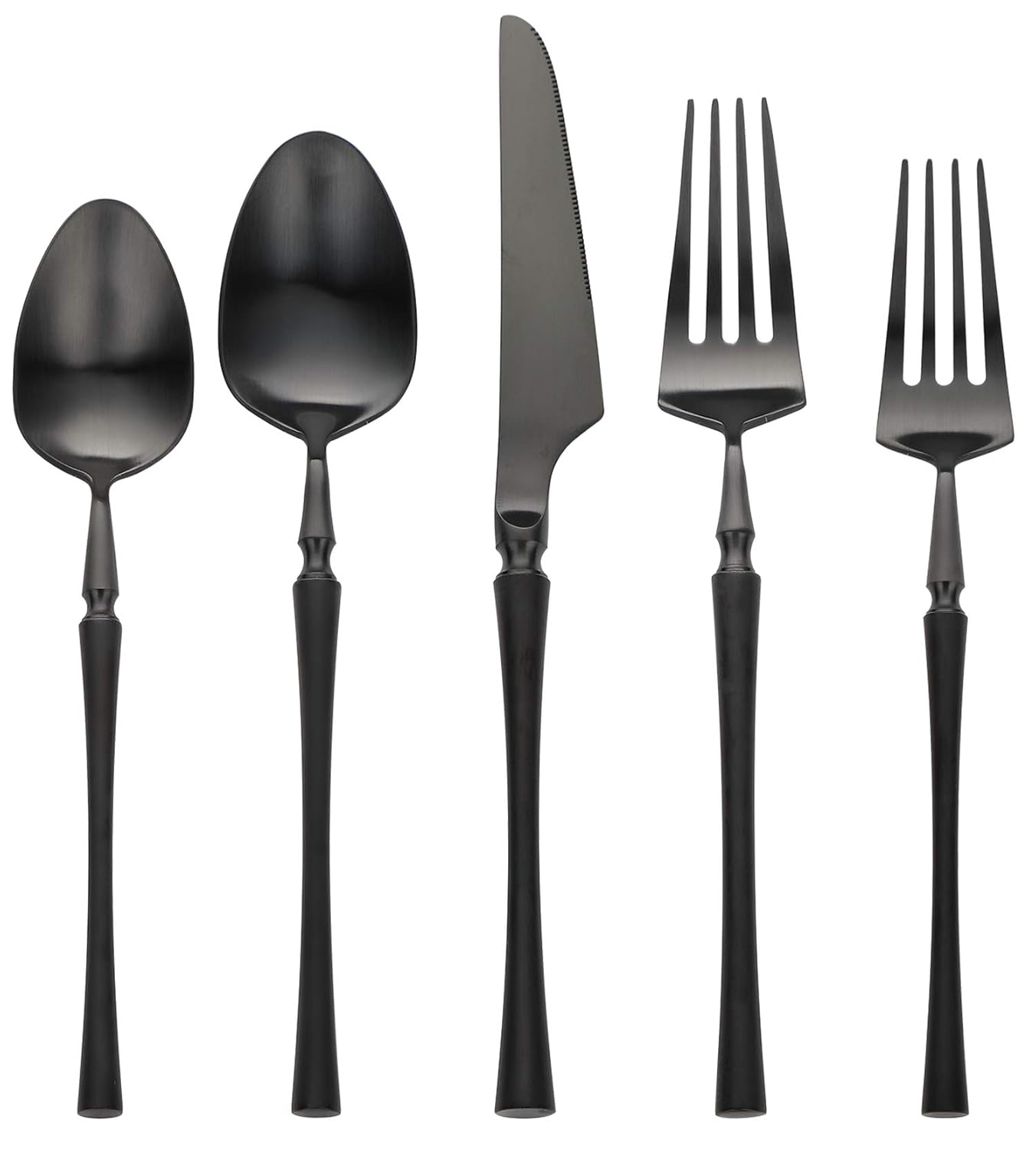 Black Silverware Set, Matte Black Flatware Set, AOOSY Heavy Solid 20