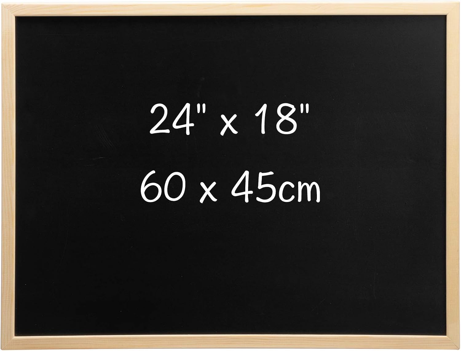 DOEWORKS A2 Chalkboard 60cm x 45cm Wall Mounted Blackboard for Home School Kitchen and Office Chalk Board with Wood Frame