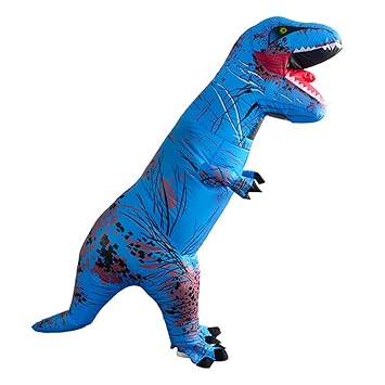AmaMary t-rex kostüm Erwachsene, Erwachsene aufblasbare Tyrannosaurus Rex Dinosaurier Kostüm Cosplay Blow Up Outfit (blau)