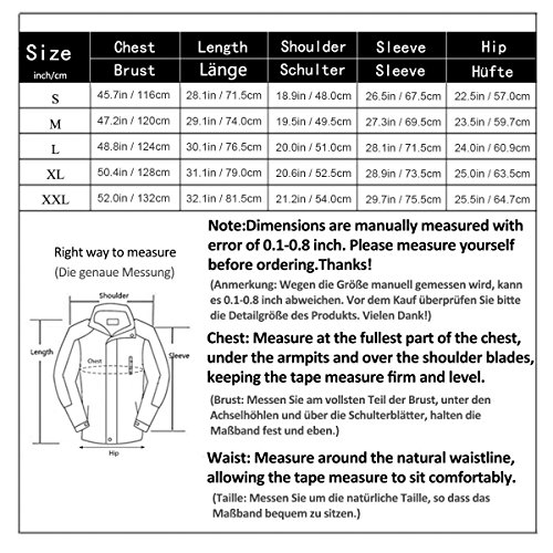 KISCHERS Rain Jacket, Men's Waterproof Jackets with Hood, Outdoor Raincoat, Windproof Softshell Jacket for Hiking (Navy 1, M) - Thumbnail 6