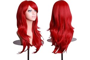 ANESHE Wigs 28" Long Wavy Hair Heat Resistant Cosplay Wig for Women (Red)
