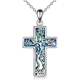 YFN Cross Necklace 925 Sterling Silver Celtic Knot Cross Infinity Heart Love Pendant Necklace 18"