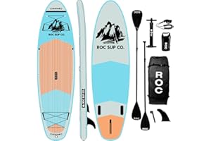 Roc Inflatable Stand Up Paddle Boards with Premium SUP Paddle Board Accessories, Wide Stable Design, Non-Slip Comfort Deck for Youth & Adults