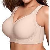 LetsJoli Bras for Women Supportive Wireless Push Up Bra Full Coverage No Underwire Seamless Plus Size for Older Women