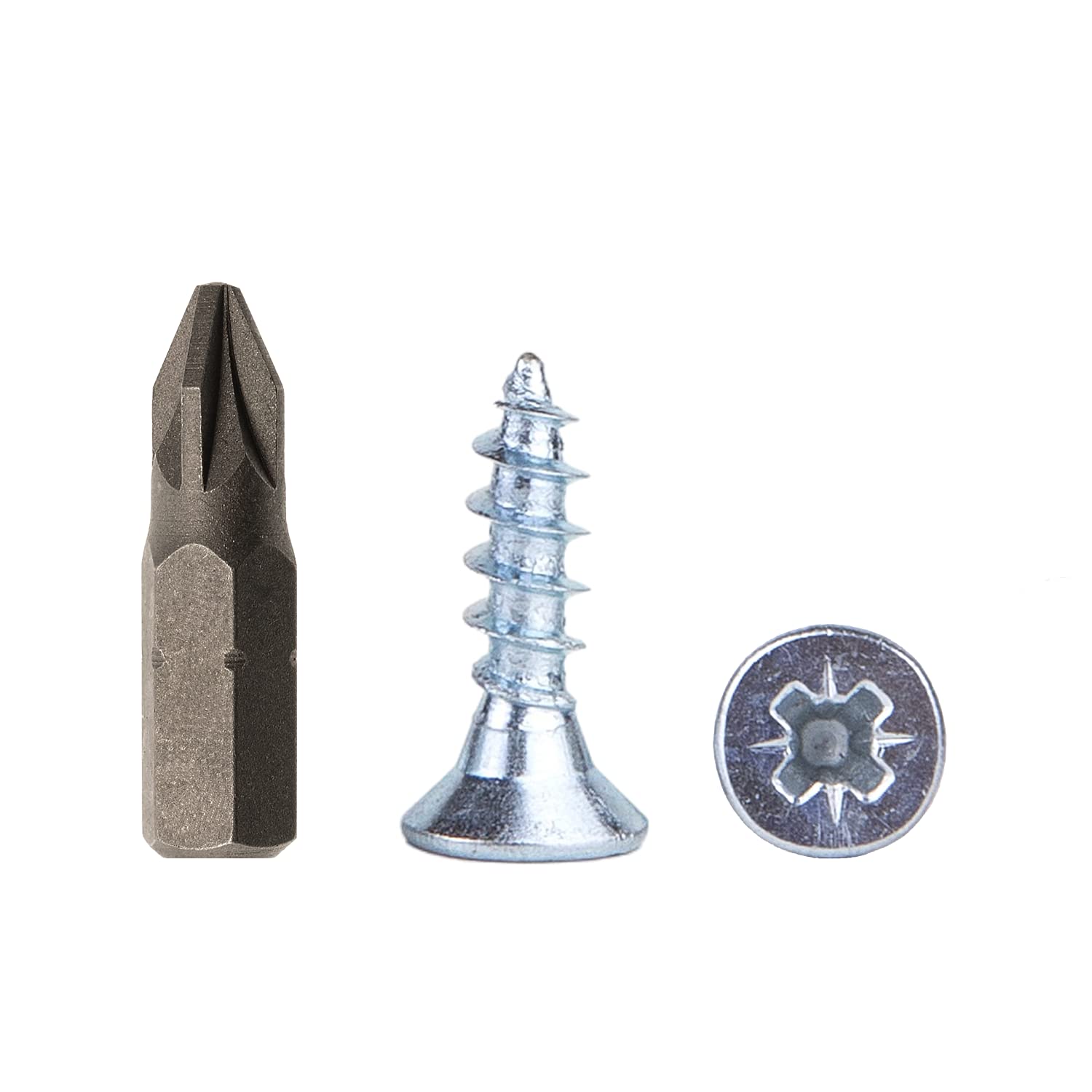 (Pack of 100 pcs) Zinc Plated Steel 4.0 x 16 mm Wood Screws, Chipboard Screws, Universal Pozi-Drive Screw, PZ Fully Threaded, Countersunk Head (100, 4.0 x 16 mm)