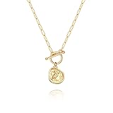 POTESSA 18k Gold Owl Coin Pendant Necklace for