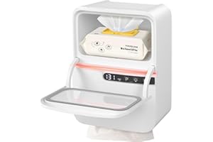 RELUIEN Baby Wipe Warmer and Baby Wet Wipes Dispenser,3 Modes of Temperature Heating Control Wipes Warmer for Babies with Changing Nightlight