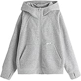 SEEFOR 2026 Premium Girls Zip-Up Hoodie with Front Pocket, Long Sleeve Casual Sweatshirt Jacket