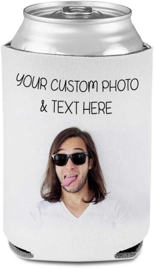Koozies for Cans Drink Cooler Custom Personalized Photo Picture & Text Party Beer Can Cover