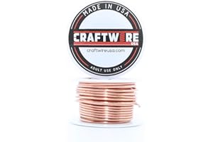 Craftwire USA Solid Bare Copper Wire Round,Bright,Half Hard,5 OZ 14 Gauge,28 Feet (Choose 10 to 30 ga.)