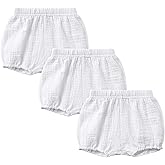 Durio 3 Pairs Baby Bloomers - Soft Diaper Covers for Toddler Girls Boys, Solid Baby Girl Shorts Cute Infant Newborn Underwear
