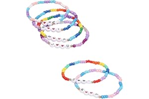 6 Pcs Korea-pop Bracelets Friendship Beaded Bracelets Set Popular Singer Party Favors for Women, Cosplay Outfits Accessories 