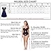 Miusol Women's Elegant Floral Lace V-Neck Contrast Cocktail Party Dress, Navy Blue, Small