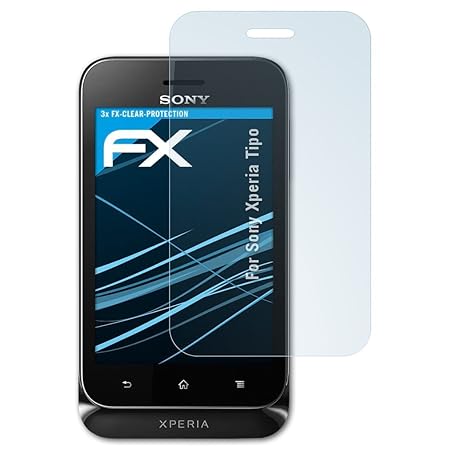 atFolix Schutzfolie kompatibel mit Sony Xperia Tipo Folie, ultraklare FX Displayschutzfolie (3X)