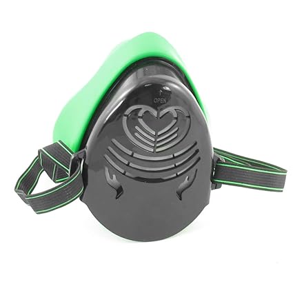 TOOGOO(R) Gruen Schwarz Einzelne Kerzenfilter Atemgeraet Gesicht Nasen Maske