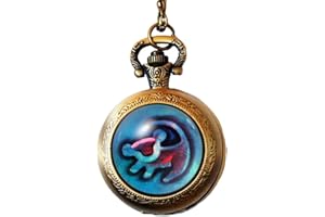 Lion King Inspired Pocket Watch Rafiki Simba Drawing Glass Dome Watch Necklace Cosplay Necklace