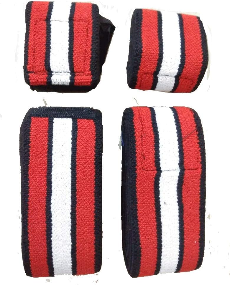 Wolphy Knee Wraps – Strong Fastening Straps, Durable Stitching – Heavy Duty 60" Elastic Compression Knee Straps to Enhance Your Powerlifting