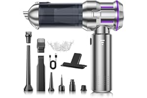 CUGEFRE Handheld Vacuum Cordless, 28000Pa 4 in 1 Car Vacuum Portable Cordless, One-Touch Dust Removal, 3-Speed Brushless Motor Mini Vacuum, Ideal for Home, Car, Office, and Pet Hair Cleanup, Silver