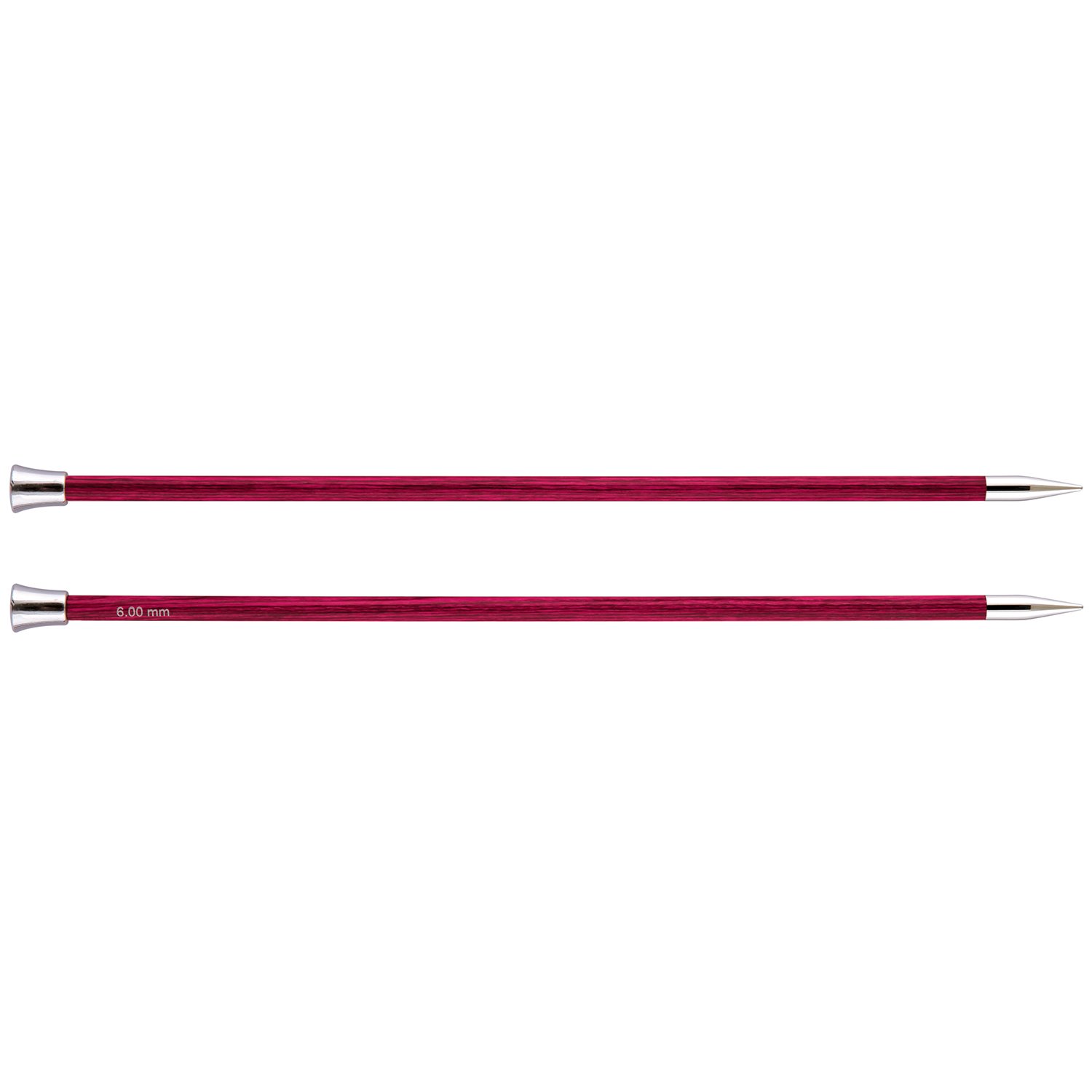 KnitPro Royale: Knitting Pins: Single Ended: 30cm x 6.00mm, Birchwood, brass, Multi-Colour, 6mm