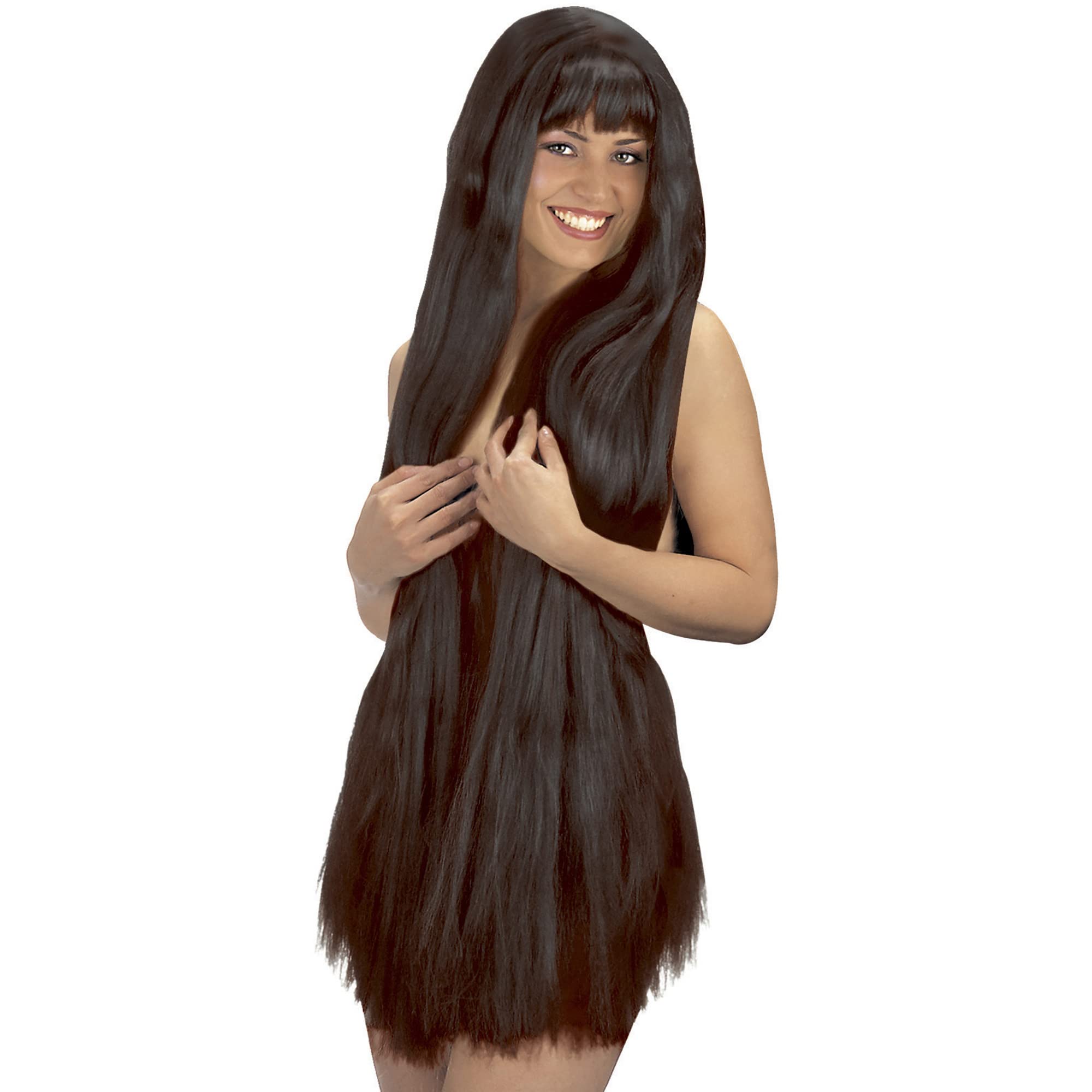 Extralong 100cm Black Wig for Hair Accessory Fancy Dress