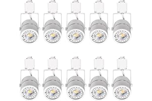 EAGLOD 10W Track Lighting Heads,Halo LED Track Lighting for Accent Retail Artwork,Dimmable Track Light H Type CRI90+ 110V 24° Angle Halo Type- 10 Pack 3000K Warm White (White 10pcs)
