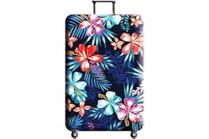 WUJIAONIAO Travel Luggage Cover Baggage Suitcase Protector Fit for 18-32 Inch Luggage (M (for 22-24 inch luggage), Flower)