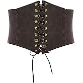 Scarlet Darkness Women Wide Belt Elastic Waist Belt Lace-up Corset Belts for Dress