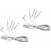 Discount TENS Brand - Lead Wires 2.5mm Plug to Four 2mm Pins, 2 Pack | Molded strain-relief sleeves, durable flexible insulated cable resists kinking and breakage, connects 4 electrodes per wire