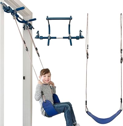 Gym1 2-Piece Doorway Gym with Indoor Swing, Pull-Up Bar, Supports 300 Lbs