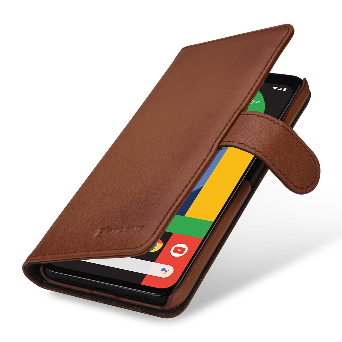 StilGut Wallet Case for Pixel 4 XL, Genuine Leather Pixel 4 XL Case with Card Slots & Magnetic Closure, Antique Brown