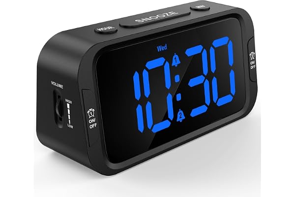 Odokee Digital Dual Alarm Clock for Bedroom, Easy to Set, 0-100% Dimmer, USB Charger, 5 Sounds Adjustable Volume, Weekday/Wee