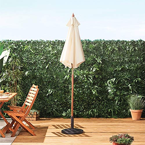 VonHaus 2M Holz-Sonnenschirm Marktschirm - UV30+ Sonnenschutz für Outdoor, Garten und Patio – Elfenbein – Bild 4