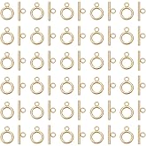 UNICRAFTALE 50 Sets 304 Stainless Steel Toggle Clasps Golden Bar and Ring Clasps Neckalce Clasps Jewelry Clasp for Bracelet Necklace Jewelry Making