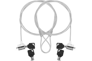 LIGIGWASH 2 Sets Laptop Cable Locks Hardware Security Cable Lock with Keys Anti Theft T-Bar Standard Slot Compatible with Tab