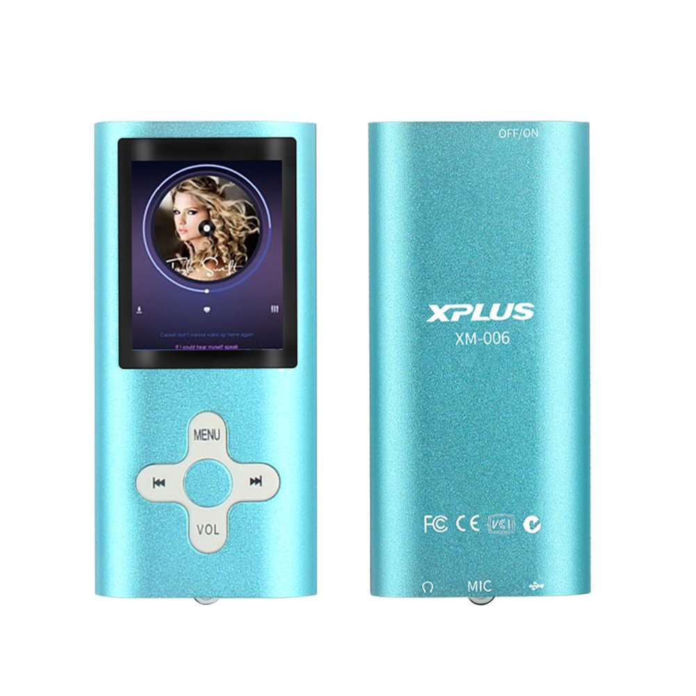 XPLUS MP3 MP4 Player with a 8 GB Micro SD card, Fashion Portable Digital Music Player / Video / Media Player / FM Radio / E-Book Reader, Ultra Slim 1.8