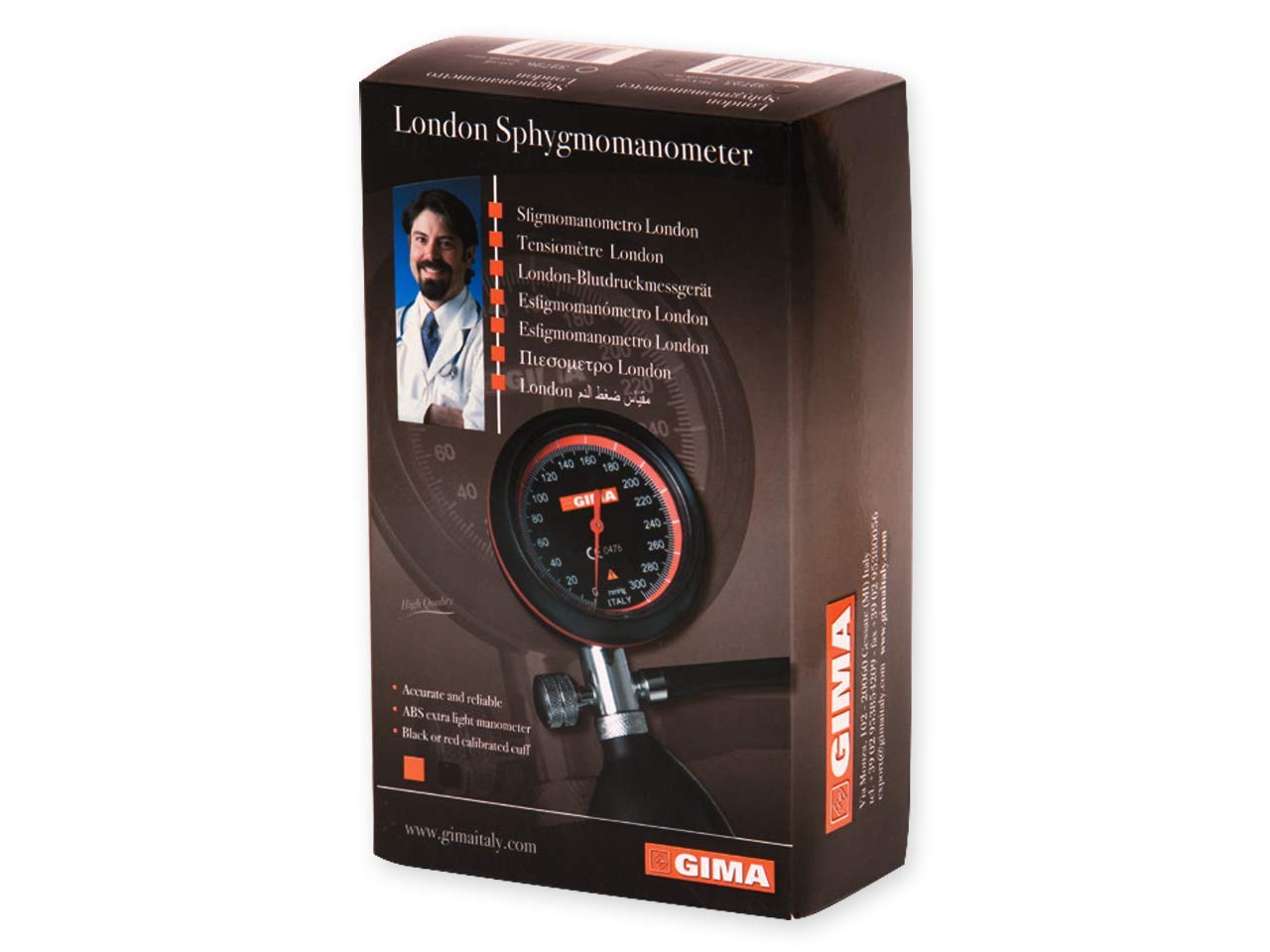 Gima 32725 London blood pressure meter, professional sphygmomanometer, black cuff - Image 5