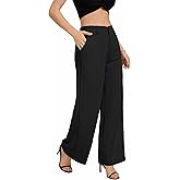 KICZOY Womens Wide Leg Pants Casual High Waisted Stretchy Double Waisted Work Dress Pant