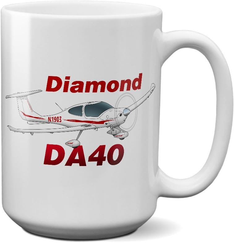 Diamond DA-40 Custom Airplane Ceramic Mug - Personalized with N#