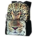 Travel Gear Leopard Backpack, Bistar Galaxy Leopard Teenager Backpack 3D Animal Bags Girls School Rucksack BBP101