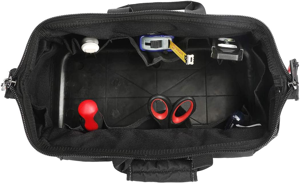 WORKPRO 16-inch Wide Mouth Tool Bag with Water Proof Molded Base - - 