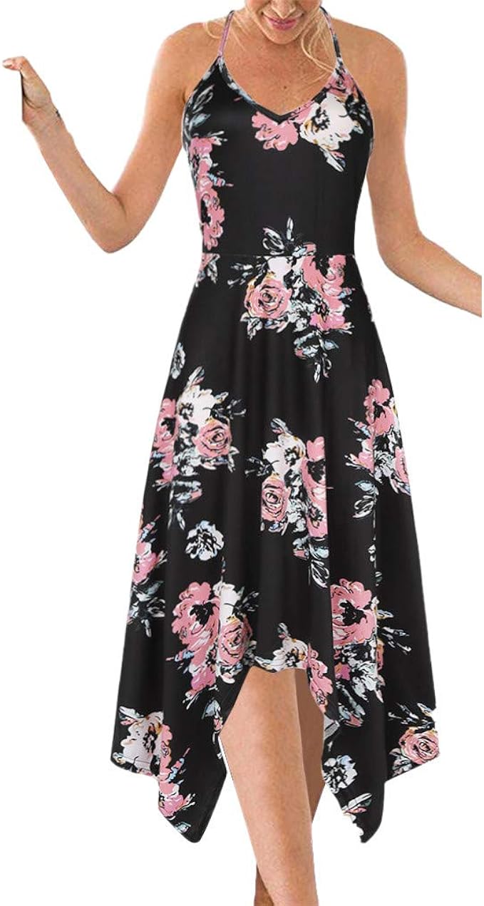 pink floral knee length dress