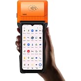 Alacrity Handheld POS PDA Android 14 Receipt Printer 3GB+32GB 1D 2D Barcode Scanner, Wifi/Gps/BT/4G Full Network Connection, 6.5" Touchscreen 80mm Width Thermal Label Printing 6400mAh Battery and NFC