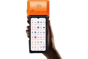 Alacrity Handheld POS PDA Android 14 Receipt Printer 3GB+32GB 1D 2D Barcode Scanner, Wifi/Gps/BT/4G Full Network Connection, 6.5" Touchscreen 80mm Width Thermal Label Printing 6400mAh Battery and NFC