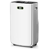 5000 Sq.Ft Dehumidifier for Basement with Drain Hose, 80 Pint Dehumidifiers for Home with Large 6.5L Water Tank,24H Timer,Child Lock,Defrost,Silent,4 Modes Operation Auto Shut-off