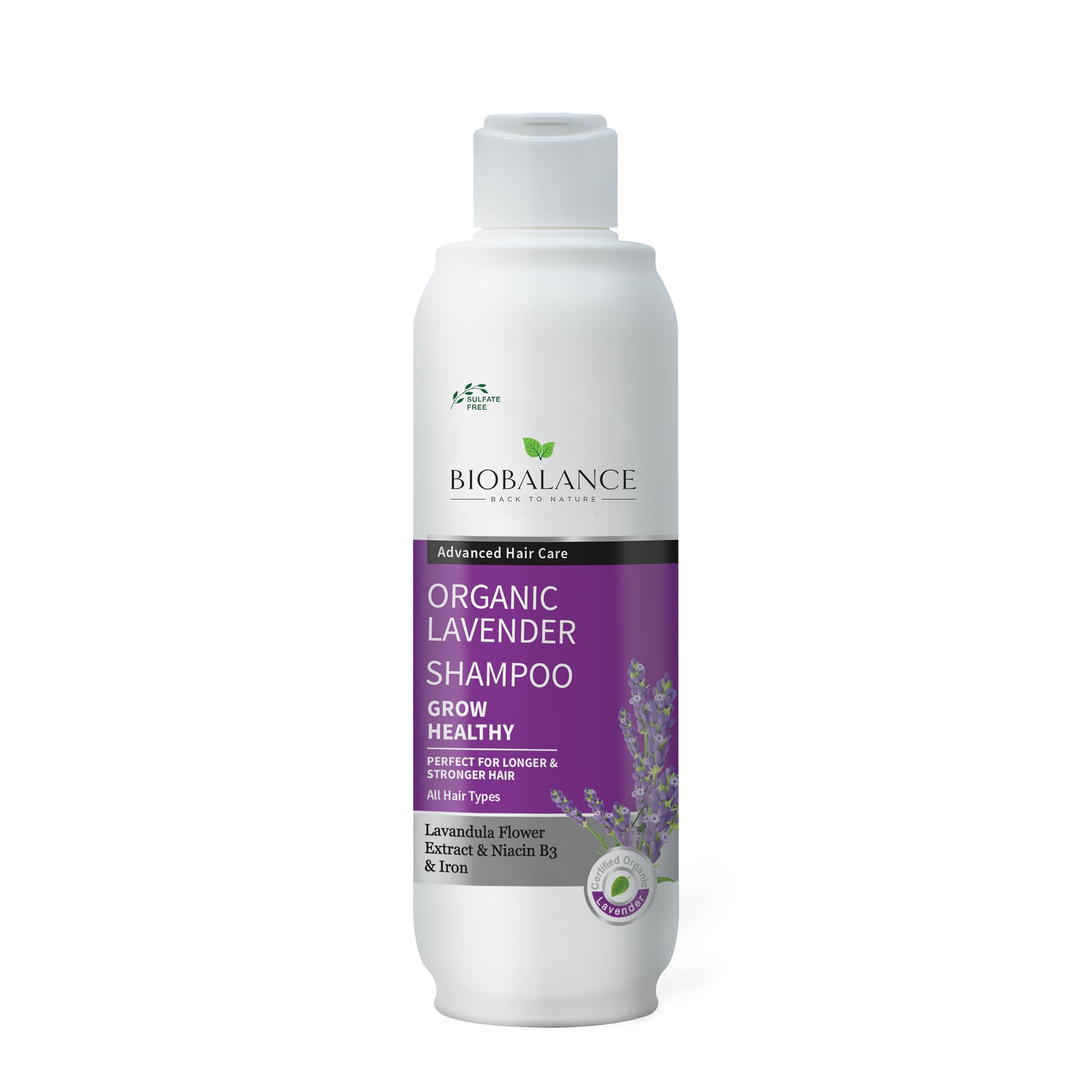BioBalance Organic Lavender Shampoo | 330ml | Strengthening & Volumising | Brightening Shampoo | Dull Hair | Anti Dandruff | Sulphate Free