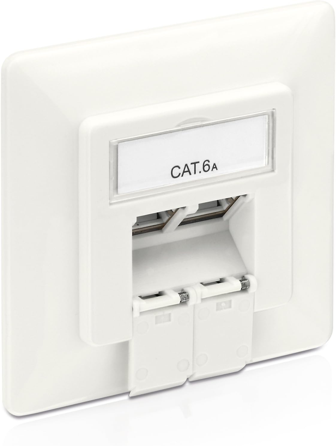 PureLink MCA200 CAT.6a Flush-Mounted Network Socket 2x RJ45 Socket White, 1 Dose