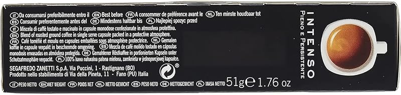 Zanetti 100 Aluminiumkapseln kompatibel mit Nespresso®* Intenso Kaffee, vollmundig und anhaltend im Geschmack (10 Boxen mit je 10 Kapseln) - Geeignet für Nespresso Original Maschinen