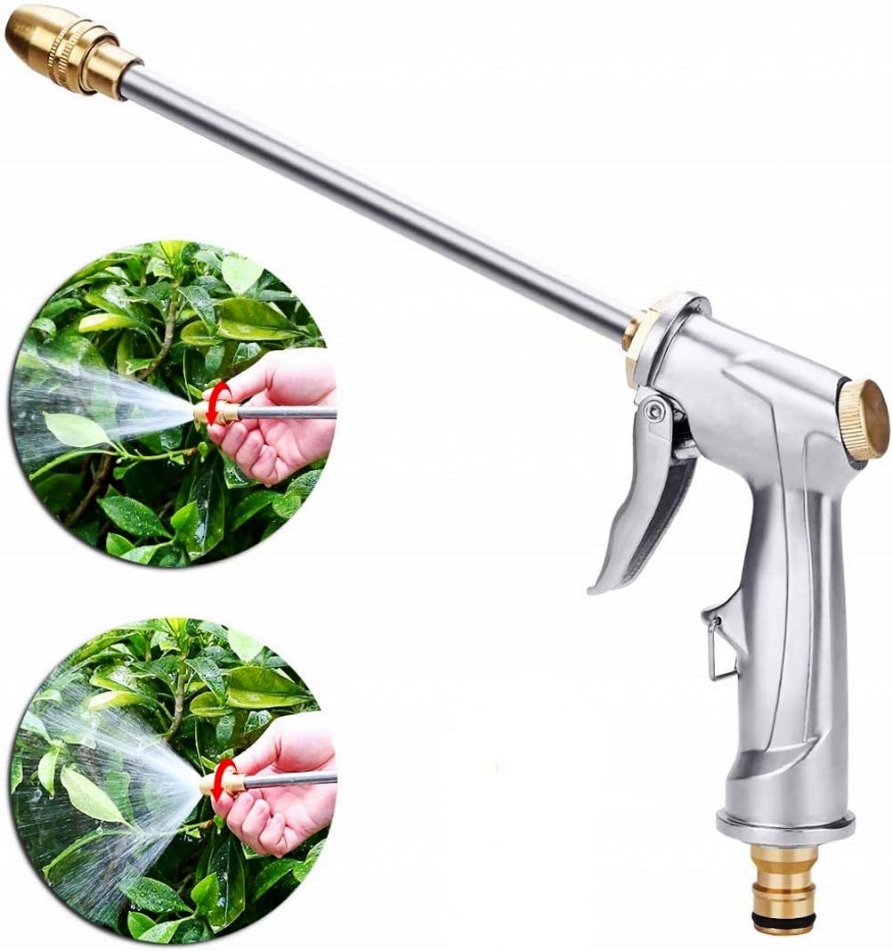 Pistolet Arrosage, Pulvérisateur de Jardin à Haute Pression, Pistolet de Pulvérisation de Douche, pour Jardin, Arrosage de Pelouse, Lavage de Voiture, Lavage D'animaux de Compagnie (Argent